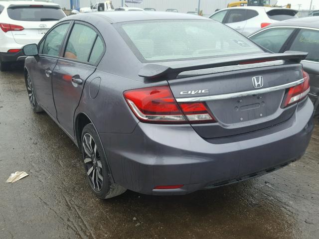 19XFB2F96FE028715 - 2015 HONDA CIVIC EXL GRAY photo 3