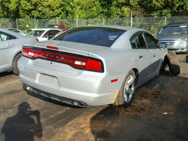 2C3CDXATXDH642329 - 2013 DODGE CHARGER PO SILVER photo 4
