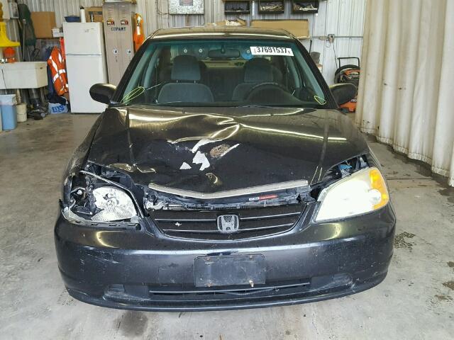 1HGES16592L052738 - 2002 HONDA CIVIC BLACK photo 9