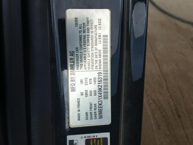 WMEEK31X49K216319 - 2009 SMART FORTWO PAS 双色 照片 10