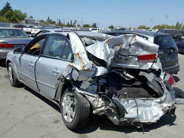 5NPET46C68H389604 - 2008 HYUNDAI SONATA GLS SILVER photo 3