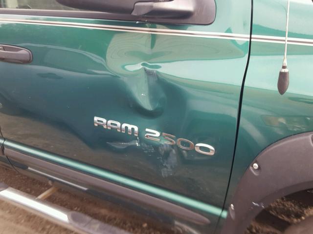 3D7KU28D63G729626 - 2003 DODGE RAM 2500 S GREEN photo 9