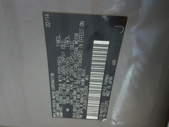 JTLZE4FE1EJ053394 - 2014 TOYOTA SCION XB Grau Foto 10