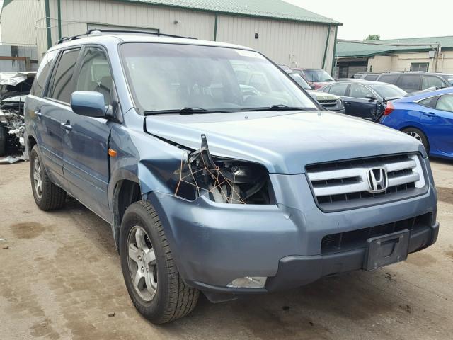 5FNYF18566B002787 - 2006 HONDA PILOT EX BLUE photo 1