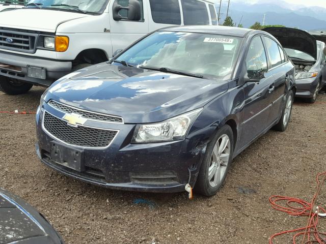 1G1P75SZ4E7100516 - 2014 CHEVROLET CRUZE BLUE photo 2