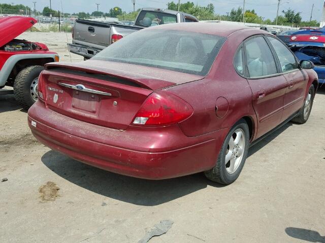 1FAFP53203G141958 - 2003 FORD TAURUS SE RED photo 4