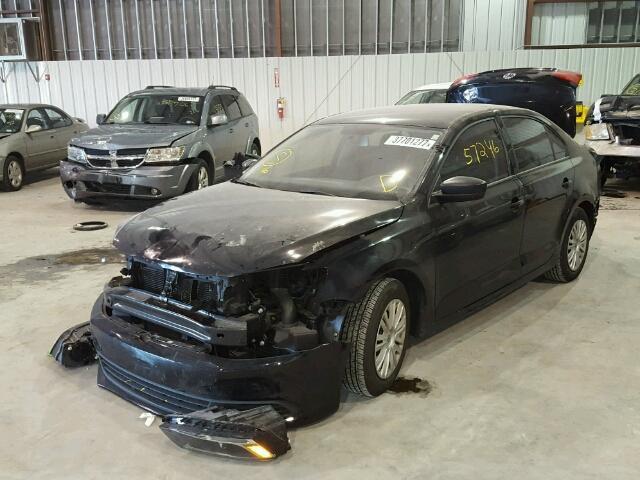 3VW2K7AJ0EM385046 - 2014 VOLKSWAGEN JETTA BASE BLACK photo 2