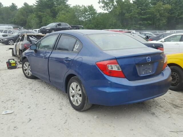 2HGFB2F55CH515029 - 2012 HONDA CIVIC LX BLUE photo 3