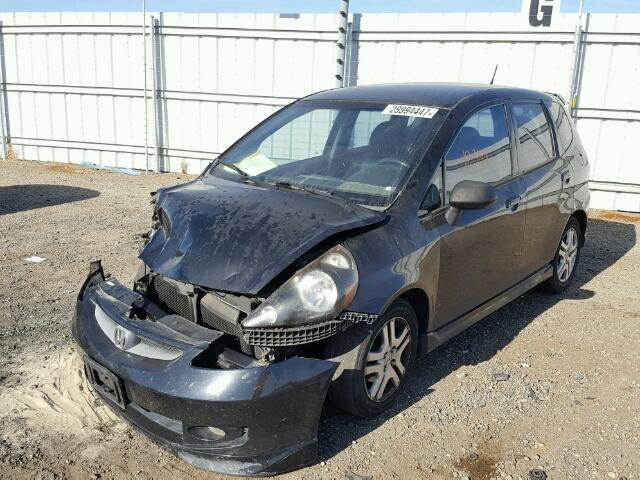 JHMGD38667S068135 - 2007 HONDA FIT S შავი ფოტო 2
