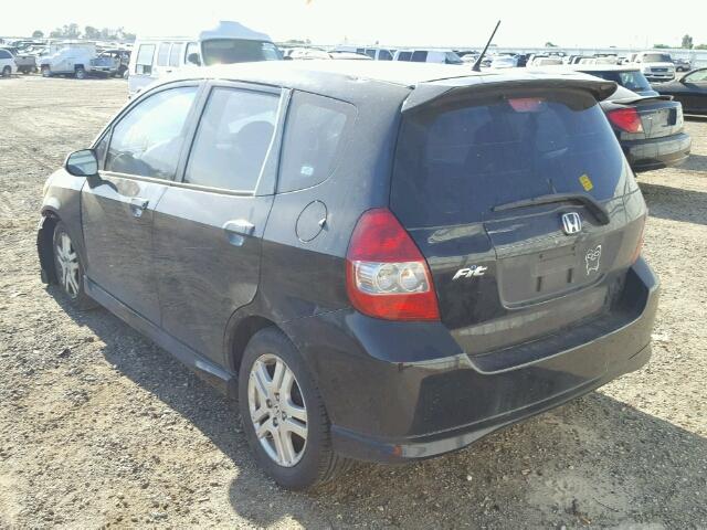 JHMGD38667S068135 - 2007 HONDA FIT S შავი ფოტო 3