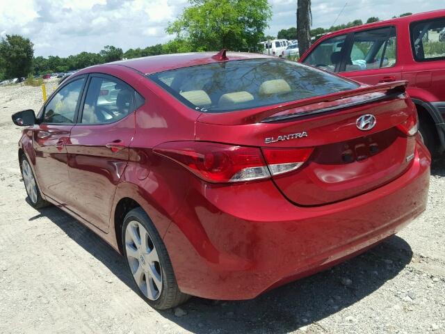 KMHDH4AE7DU741056 - 2013 HYUNDAI ELANTRA GL RED photo 3