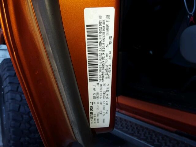 1J4AA5D16AL177471 - 2010 JEEP WRANGLER S ORANGE photo 10