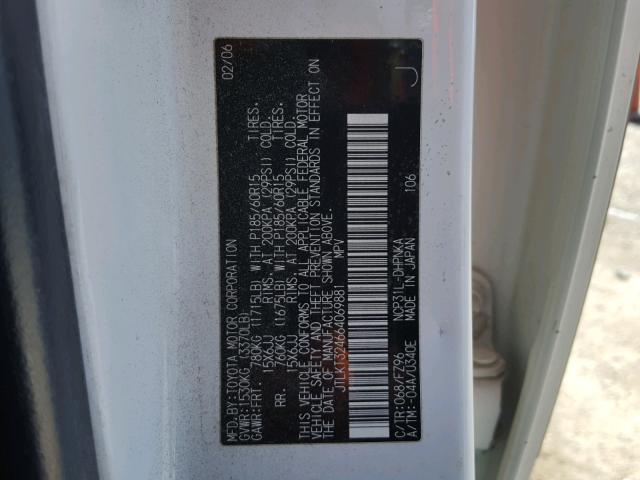 JTLKT324664069881 - 2006 TOYOTA SCION XB Weiß Foto 10