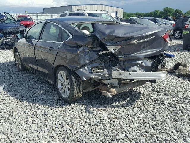 1C3CCCAB6FN580540 - 2015 CHRYSLER 200 LIMITE GRAY photo 3