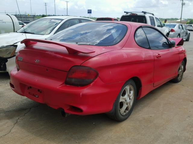 KMHJG25F2YU213850 - 2000 HYUNDAI TIBURON RED photo 4