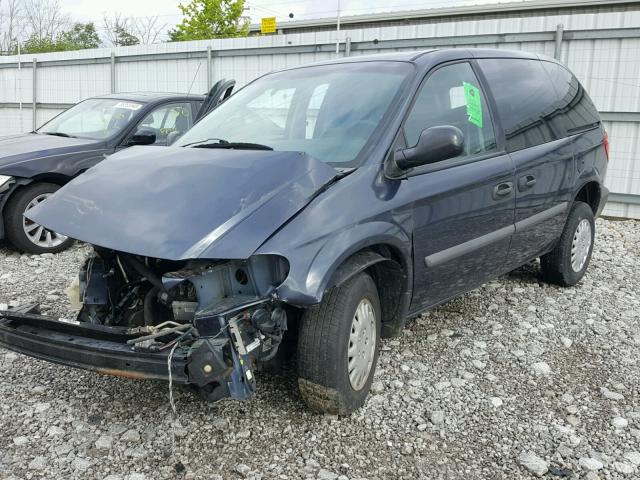 1D4GP25B67B227405 - 2007 DODGE CARAVAN SE BLUE photo 2