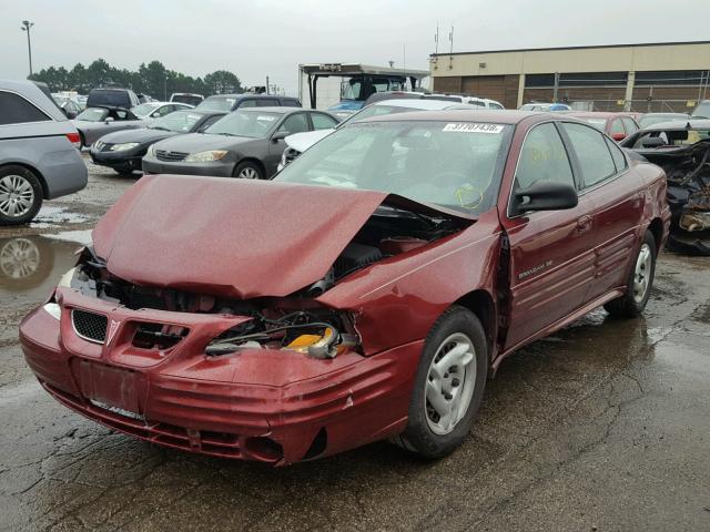 1G2NF52T9YC548036 - 2000 PONTIAC GRAND AM S Tünd qırmızı foto 2