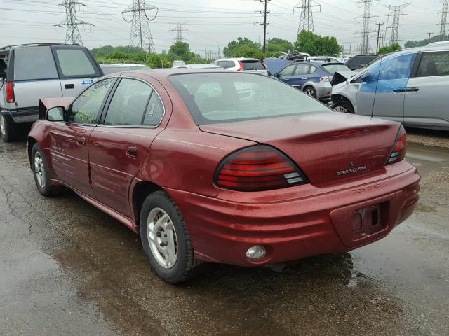 1G2NF52T9YC548036 - 2000 PONTIAC GRAND AM S Tünd qırmızı foto 3