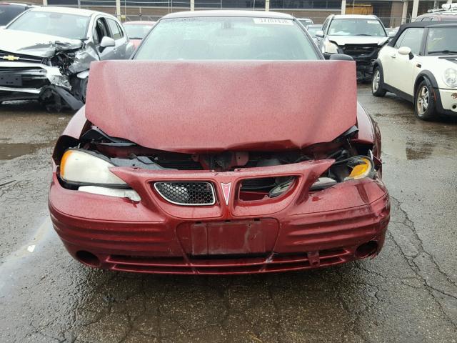 1G2NF52T9YC548036 - 2000 PONTIAC GRAND AM S Tünd qırmızı foto 9