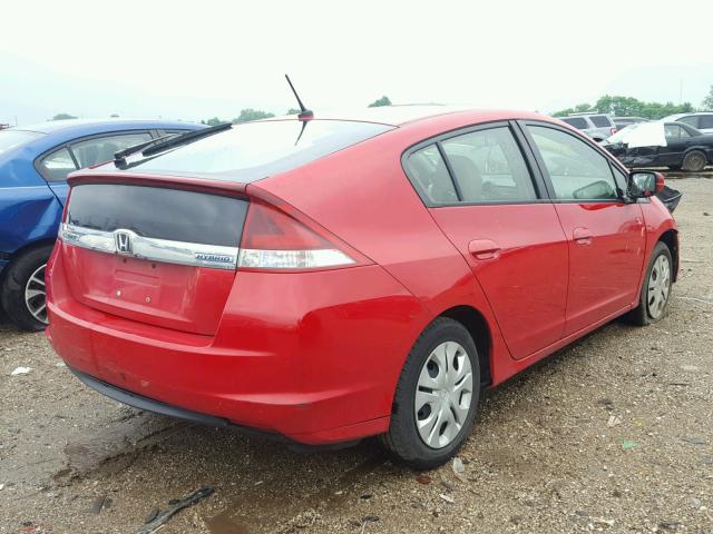 JHMZE2H31DS005168 - 2013 HONDA INSIGHT RED photo 4