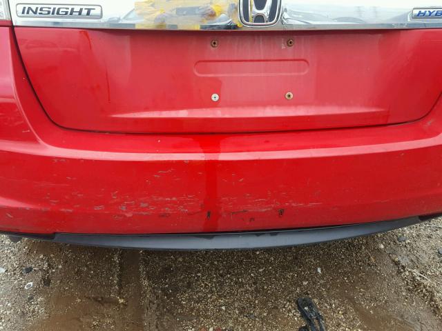 JHMZE2H31DS005168 - 2013 HONDA INSIGHT RED photo 9