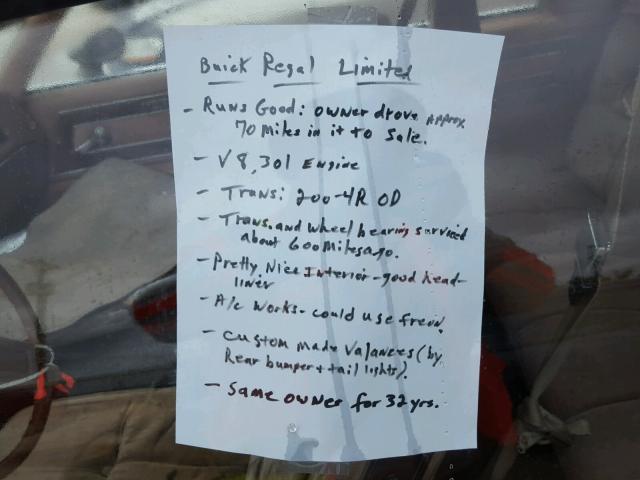 4M47Y9Z158933 - 1979 BUICK REGAL BROWN photo 9