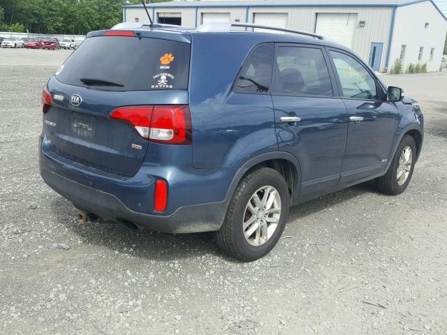 5XYKTDA61FG607473 - 2015 KIA SORENTO LX BLUE photo 4