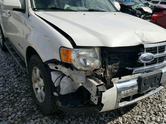 1FMCU59399KB14541 - 2009 FORD ESCAPE HYB WHITE photo 9