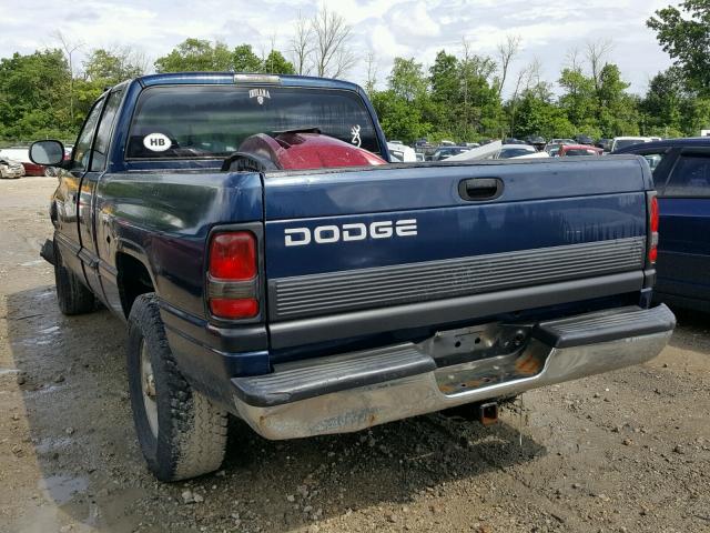 1B7HC13YX1J255705 - 2001 DODGE RAM 1500 BLUE photo 3