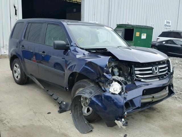 5FNYF4H26EB038467 - 2014 HONDA PILOT LX BLUE photo 1