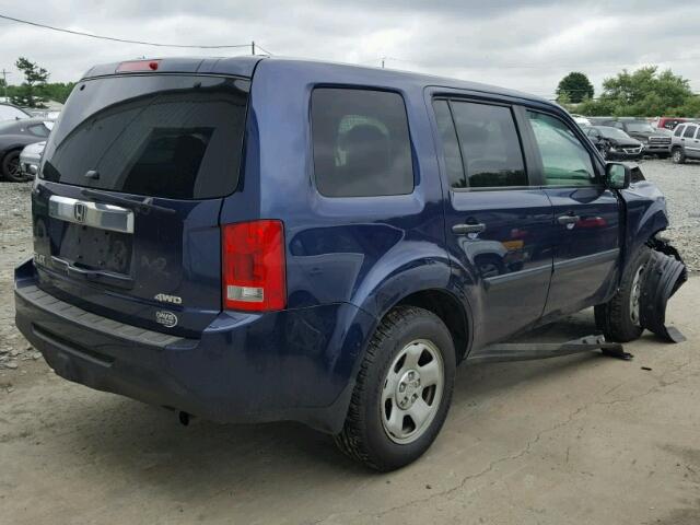 5FNYF4H26EB038467 - 2014 HONDA PILOT LX BLUE photo 4