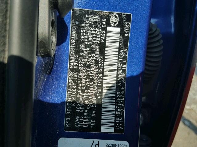 4T1BF1FK0GU522079 - 2016 TOYOTA CAMRY LE RED photo 10