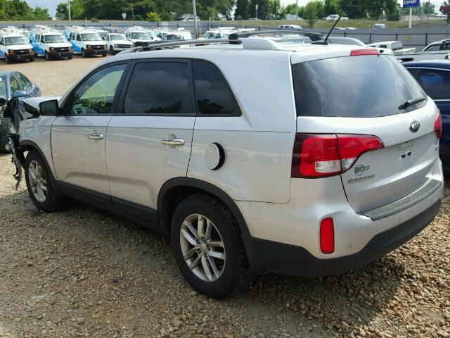 5XYKT3A64EG507490 - 2014 KIA SORENTO LX SILVER photo 3