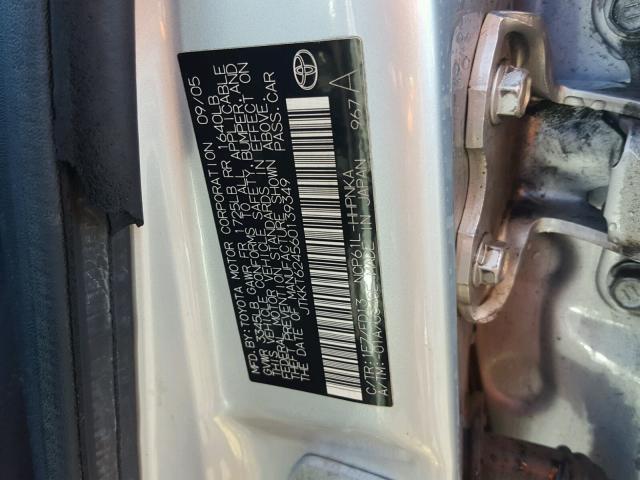 JTKKT624560139349 - 2006 TOYOTA SCION XA ვერცხლისფერი ფოტო 10