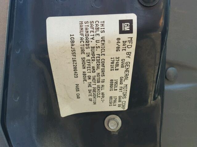 1G8AJ55F16Z206423 - 2006 SATURN ION LEVEL 灰色 照片 10