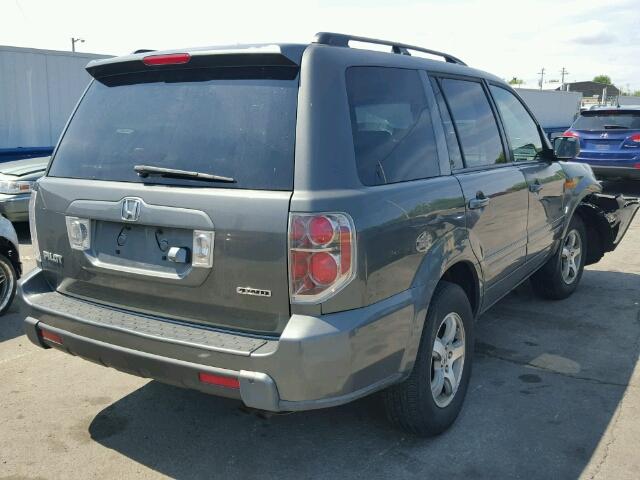 2HKYF187X7H519532 - 2007 HONDA PILOT EXL GRAY photo 4