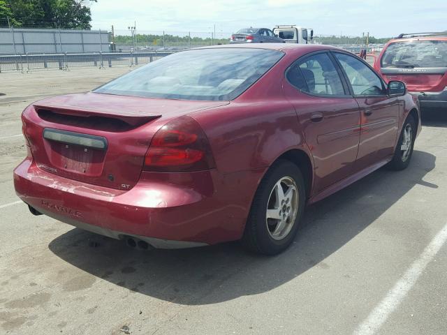 2G2WP522841115641 - 2004 PONTIAC GRAND PRIX RED photo 4