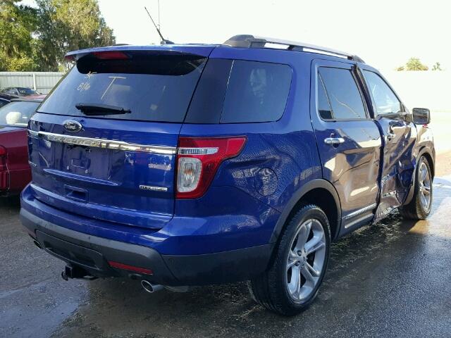 1FM5K7F8XDGC49775 - 2013 FORD EXPLORER L BLUE photo 4