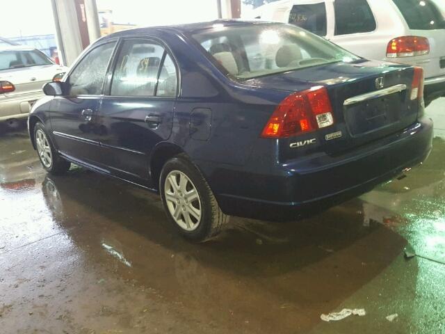 2HGES26783H626221 - 2003 HONDA CIVIC EX 蓝色 照片 3