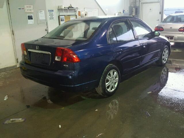 2HGES26783H626221 - 2003 HONDA CIVIC EX BLUE photo 4