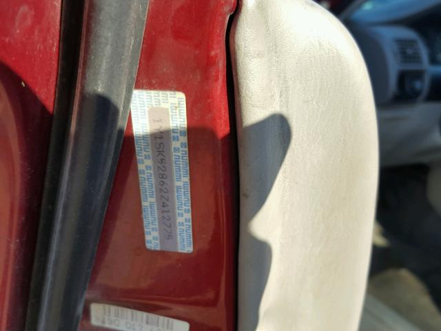 1Y1SK52862Z412775 - 2002 CHEVROLET GEO PRIZM 勃艮第红 照片 10