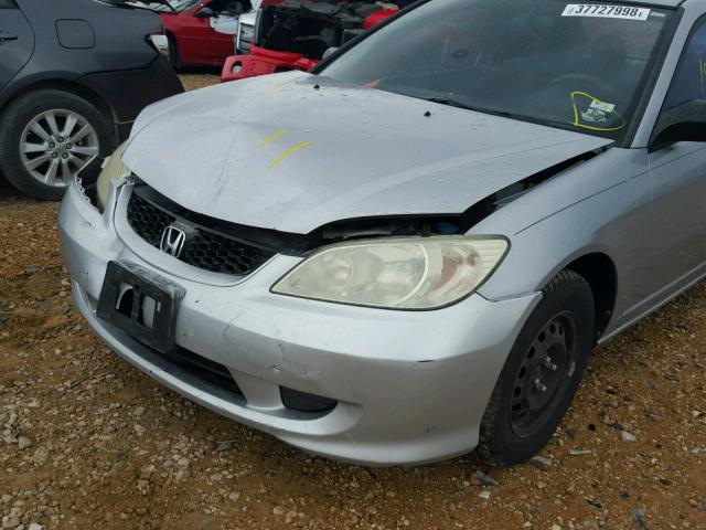 1HGEM22164L060401 - 2004 HONDA CIVIC DX V SILVER photo 9