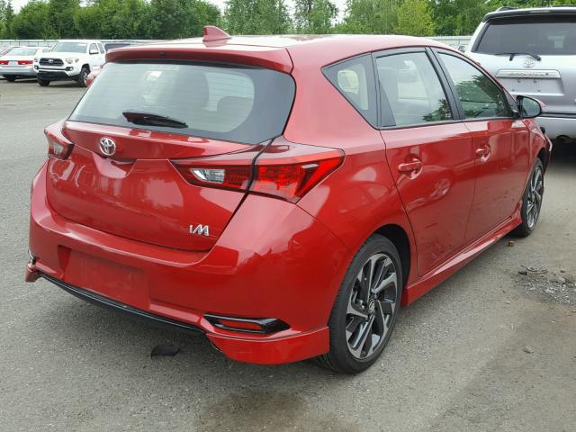 JTNKARJE3HJ550475 - 2017 TOYOTA COROLLA IM RED photo 4