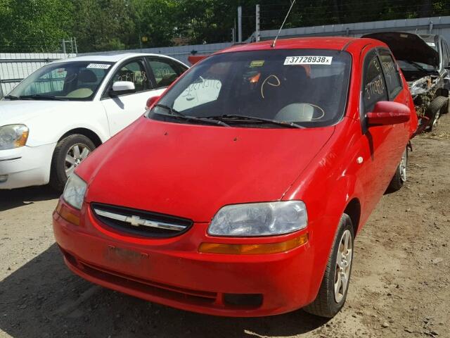 KL1TD62655B342648 - 2005 CHEVROLET AVEO BASE Կարմիր լուսանկար 2