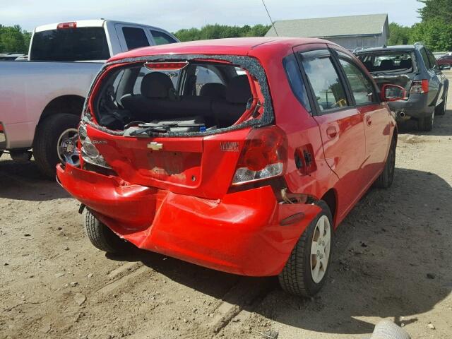 KL1TD62655B342648 - 2005 CHEVROLET AVEO BASE Կարմիր լուսանկար 4