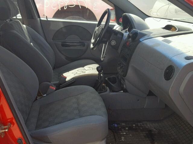 KL1TD62655B342648 - 2005 CHEVROLET AVEO BASE Կարմիր լուսանկար 5