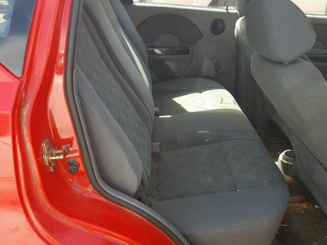 KL1TD62655B342648 - 2005 CHEVROLET AVEO BASE Կարմիր լուսանկար 6