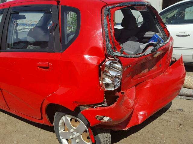 KL1TD62655B342648 - 2005 CHEVROLET AVEO BASE Կարմիր լուսանկար 9