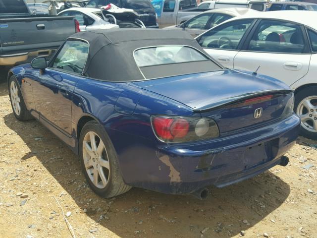 JHMAP1143YT003040 - 2000 HONDA S2000 BLUE photo 3