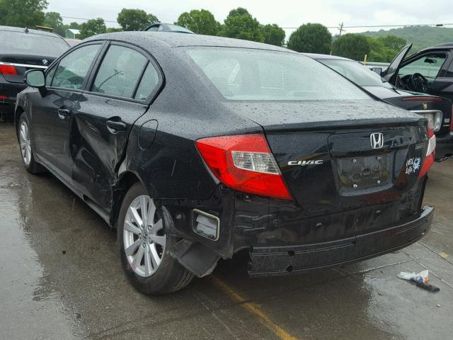19XFB2F92CE093296 - 2012 HONDA CIVIC EXL შავი ფოტო 3